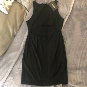 “Pretty Little Thing” Black Ribbed Bodycon Dress